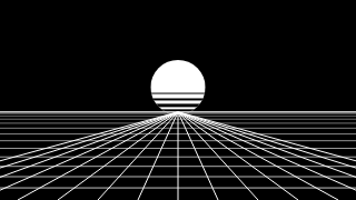 gridhorizon: a Tron/synthwave perspective grid receding to a horizon with a sun — pairs with the neon palette