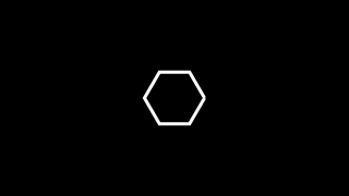 shape: a reactive polygon at center, radius pulsing with amplitude