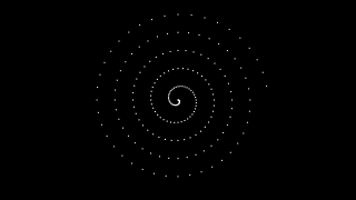spiral: a spiral of points winding out from the center