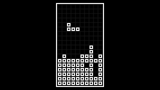 tetris: a Game Boy-style tetromino playfield: a stacked block terrain and falling pieces that speed up with the beat — pairs with the gameboy palette