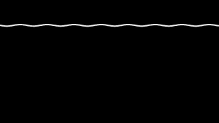 A wave loop drawn by the library: twelve frames, the signal swept quiet to loud and back, from one fixed seed.