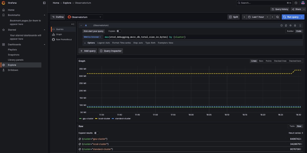 etcd database size query results